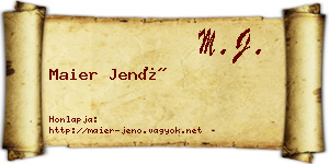 Maier Jenő névjegykártya